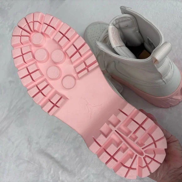NIKE AIR JORDAN 1 Brooklyn White & Pink Sneaker Boot--NEW--12 - Picture 11 of 14